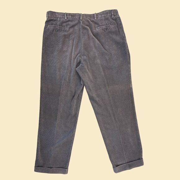 2000s Dockers corduroy mens pants, size 40x32 dark grey cotton cuffed pants - Picture 8 of 8
